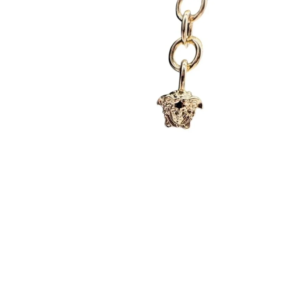 Versace Medusa Head Silver Tone Pendant‎ Necklace Made in Italy Adjustable Chain